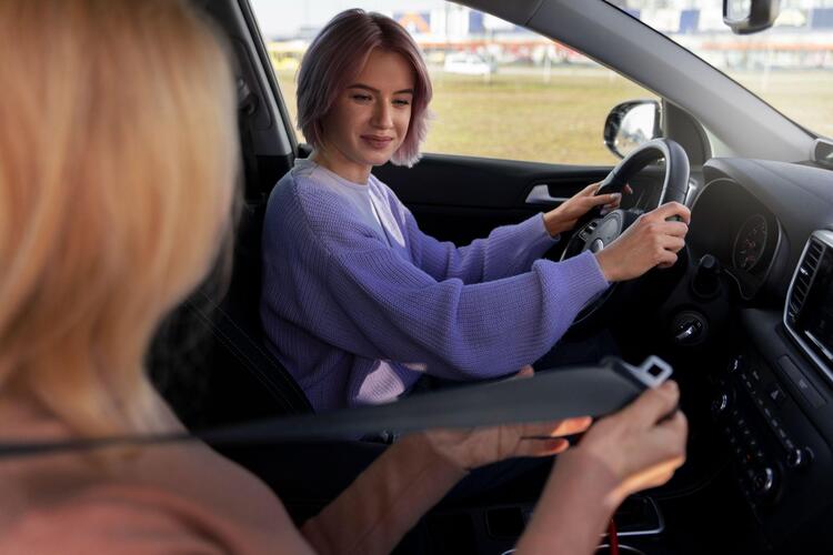 Female driving instructor teaching immigrant student — Driving Lessons Dorval.